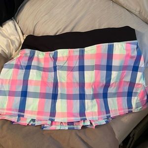 Lululemon run: pace setter plaid tennis skirt sz 10